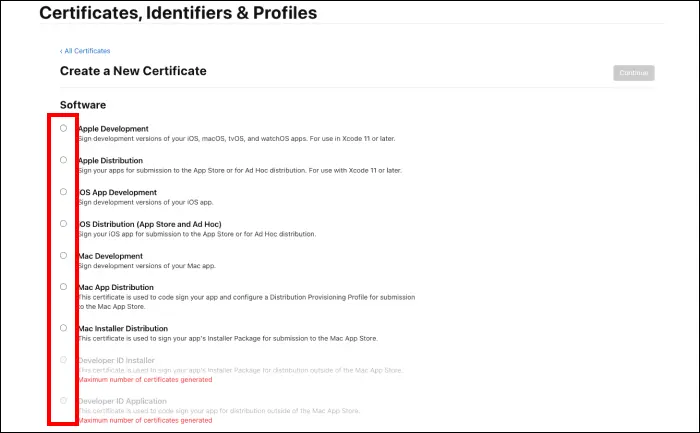 ERROR ITMS-90237を解決するために、Certificates, Identifiers & Profilesを更新する。